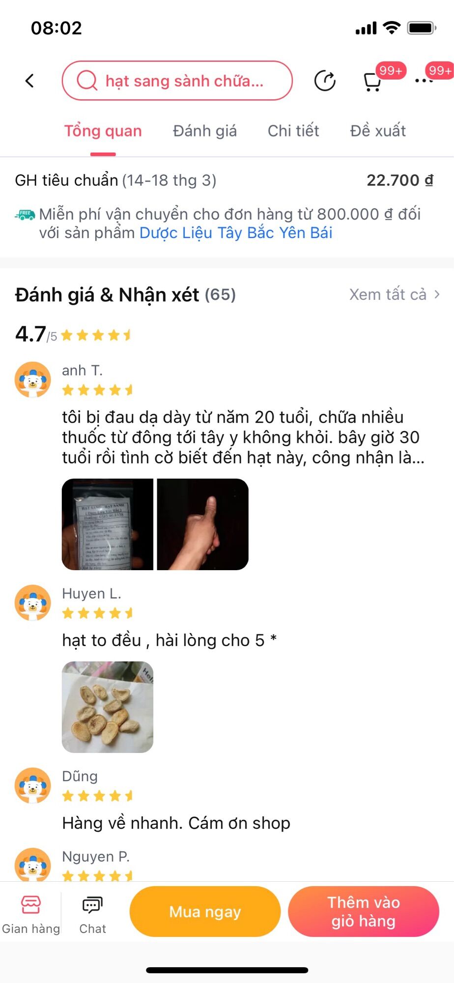 1 liệu trình hạt sang - dạ dày, đại tràng