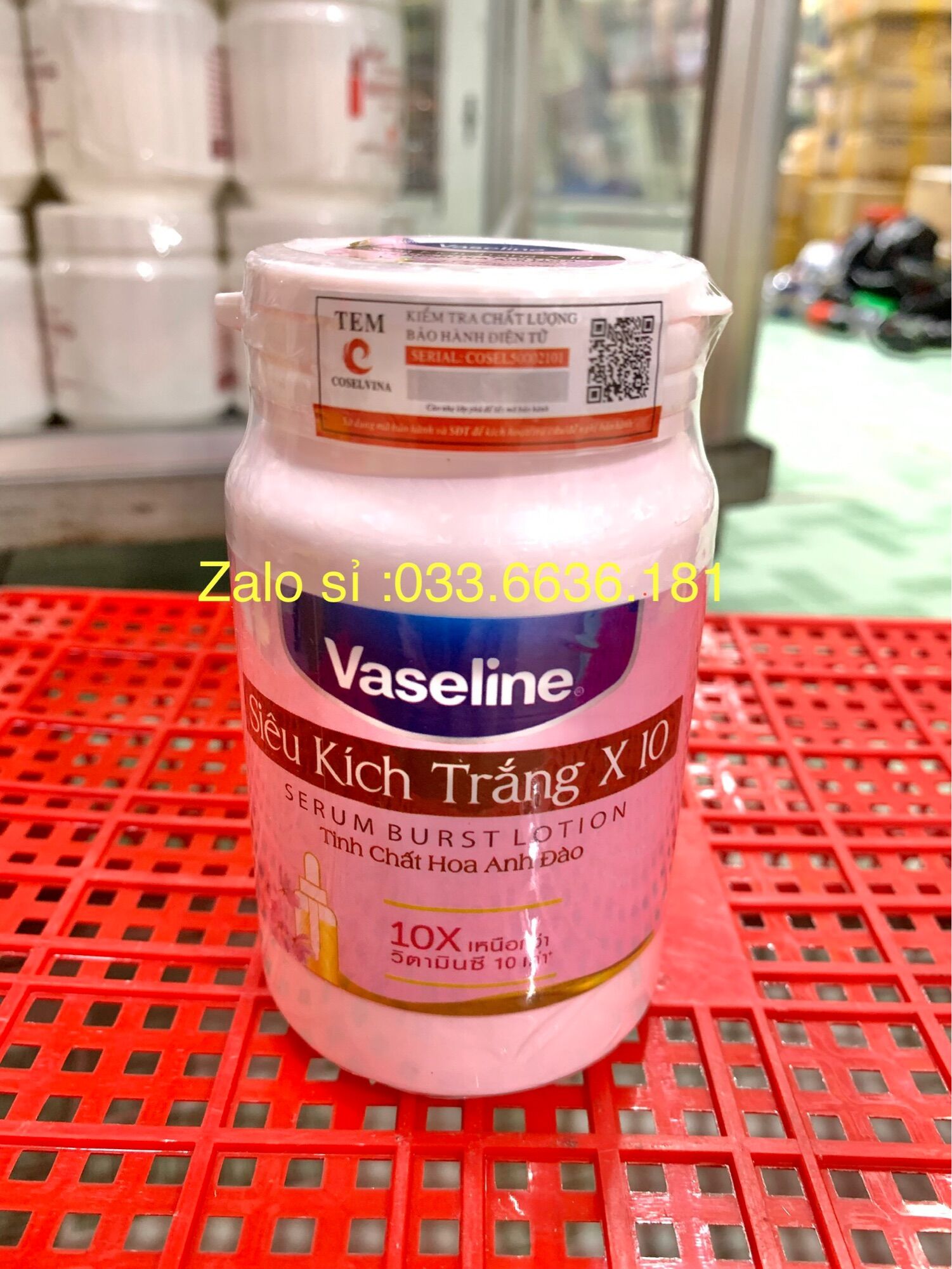 Kem kích trắng x10 vaseline Thái Lan trắng ban đêm hủ 250g