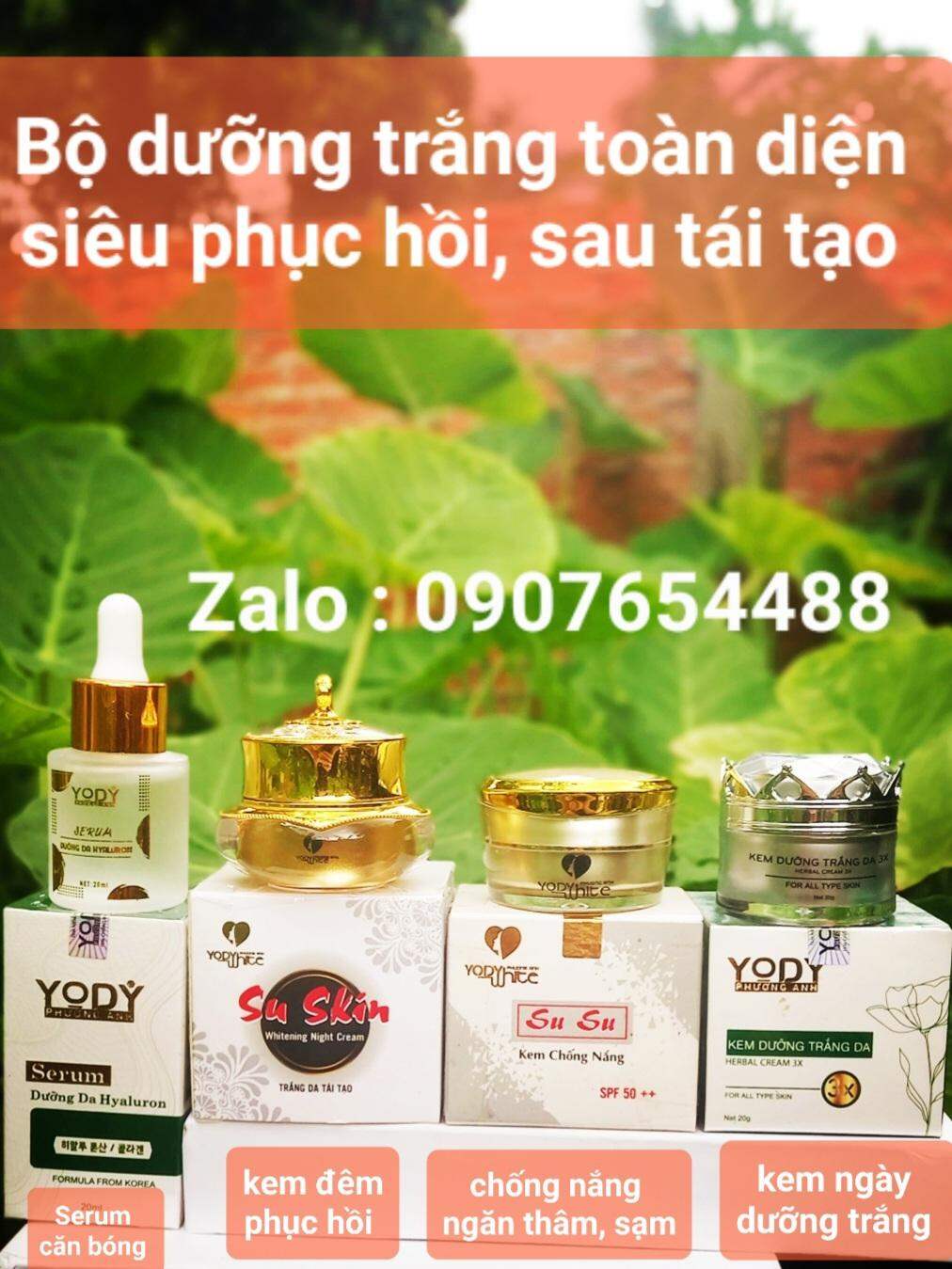 4 BỘ KEM DƯỠNG TRẮNG DA ,SIÊU PHỤC HỒI SAU TÁI TẠO .