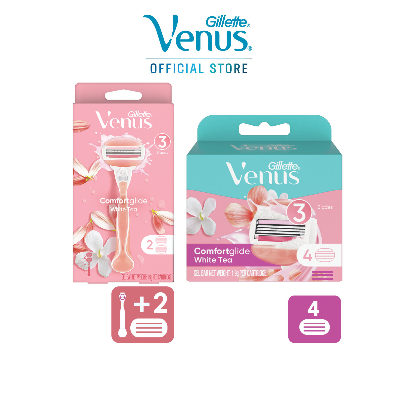 Bộ Dao Cạo Nữ GILLETTE Venus White Tea