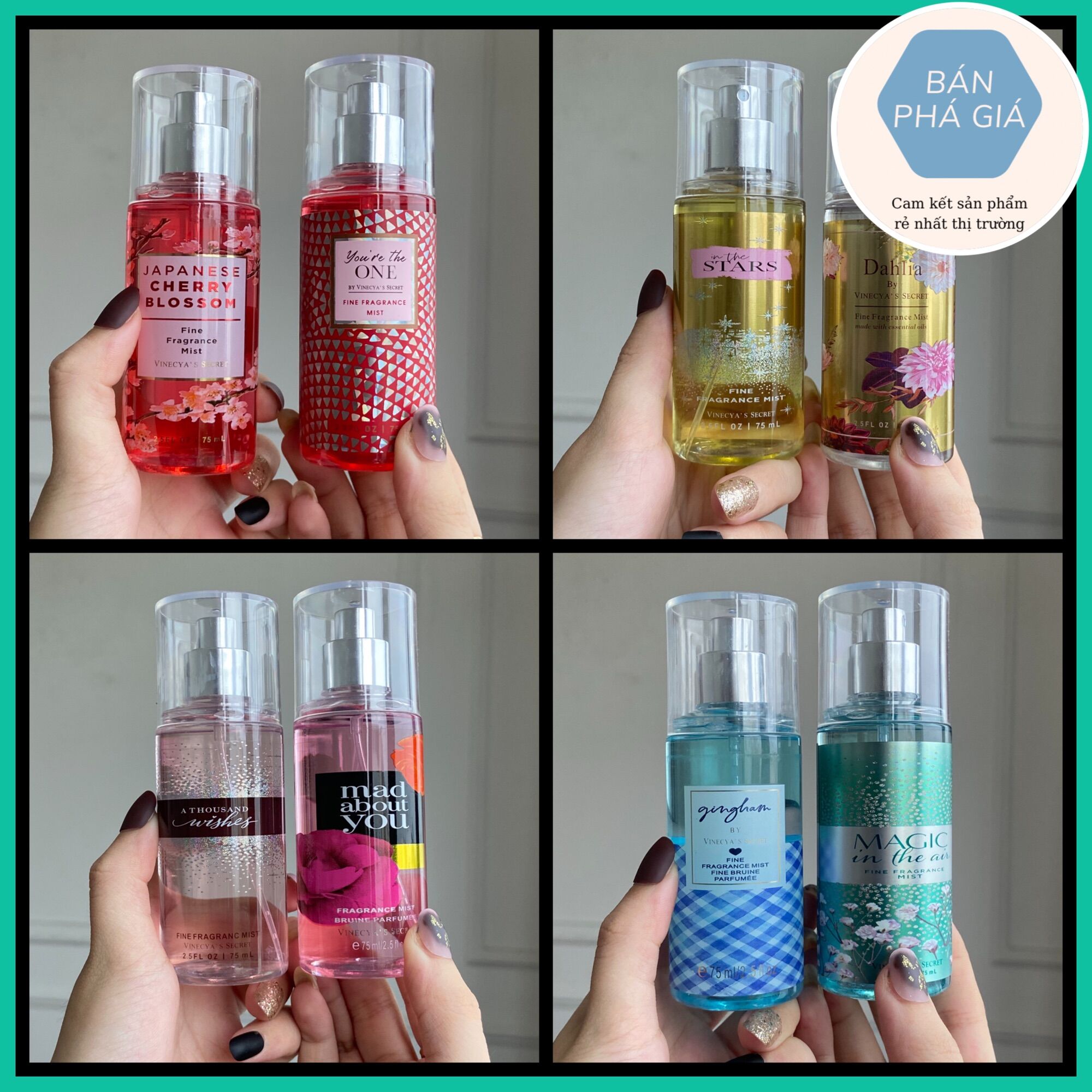 Xịt thơm body mist chai 75ml mới siu thơm - Vinecya’s