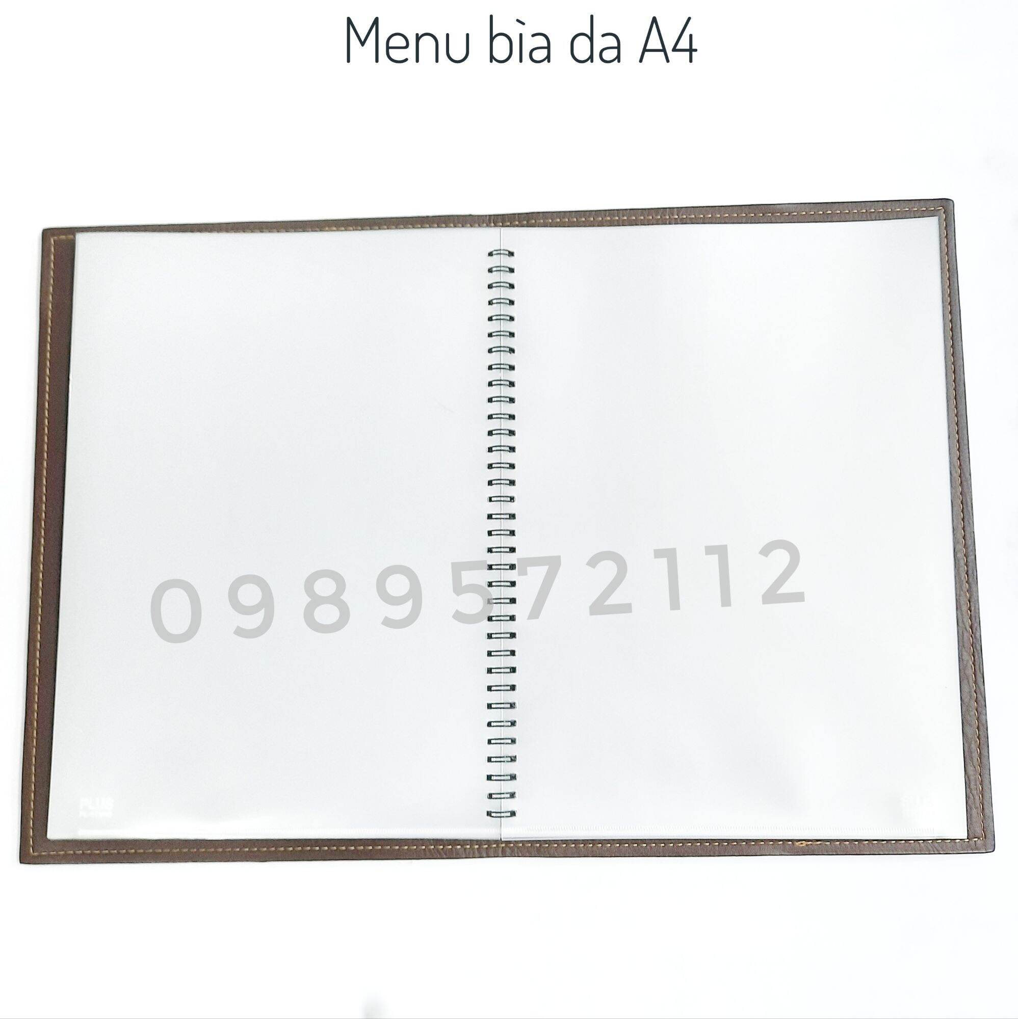 Menu bìa da A4 (Ruột 20 lá).
