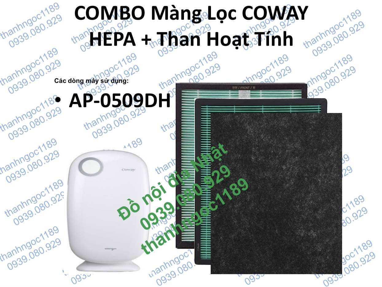C0way ap-0509dh|combo màng lọc khí hepa+ than hoạt tính coway ap-0509dh