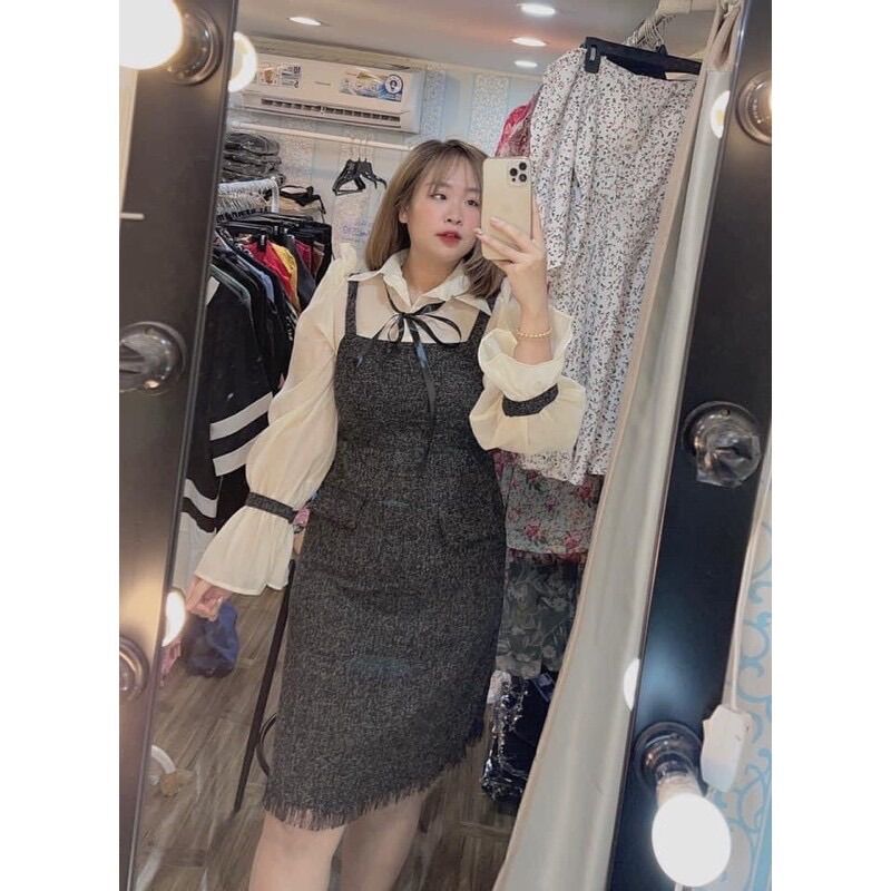 (Shop bigsize nữ 50kg - 90kg) ĐẦM TAY DÀI BIGSIZE 60-90kg (có size)