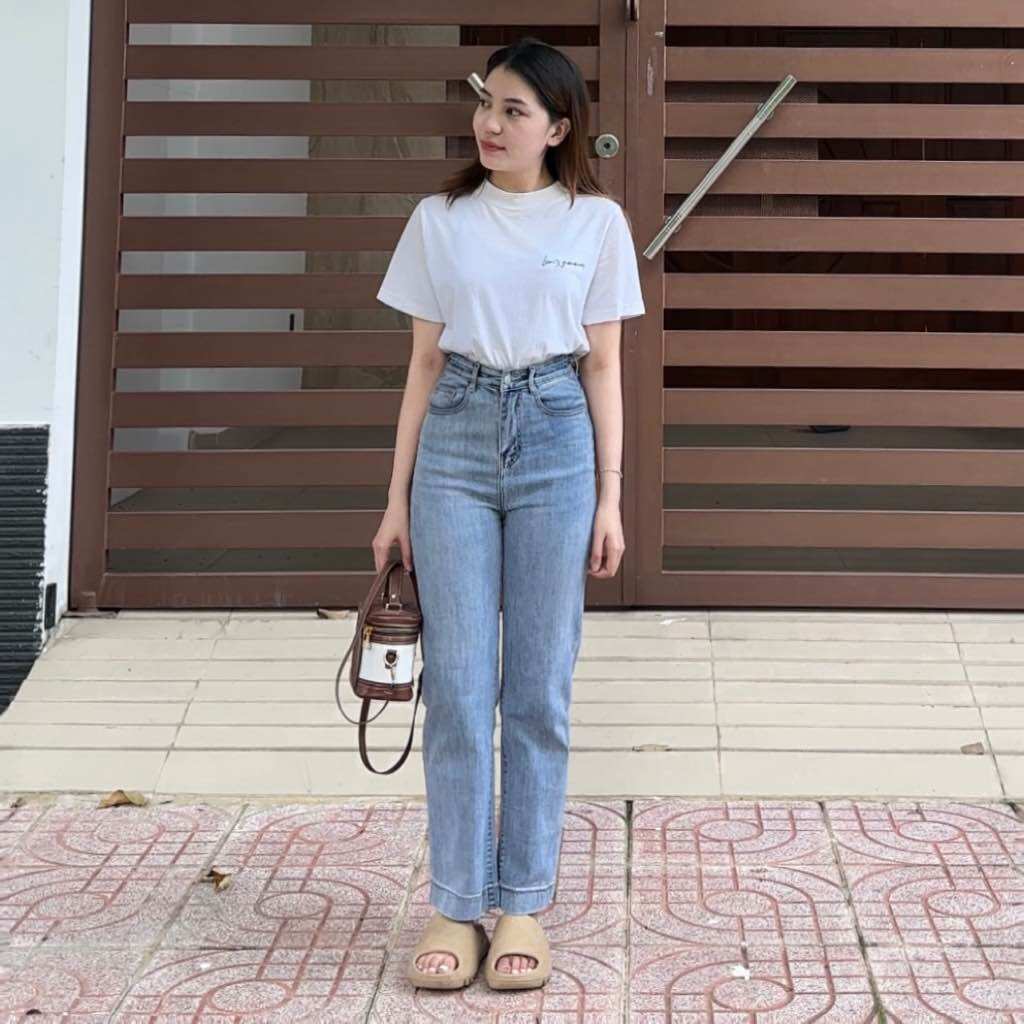 Quần jean ống đứng size đại co giãn