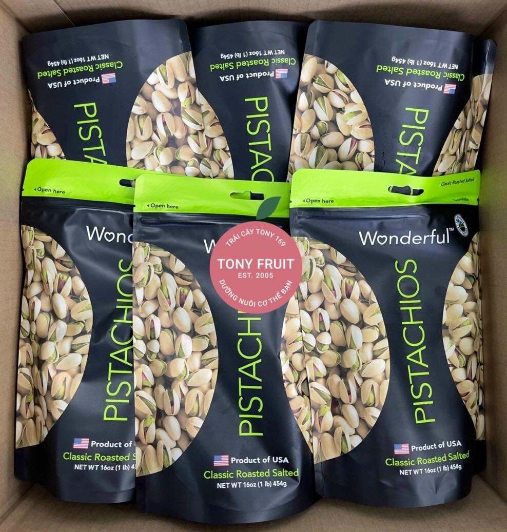 hạt dẻ cười rang muối 454gr mỹ