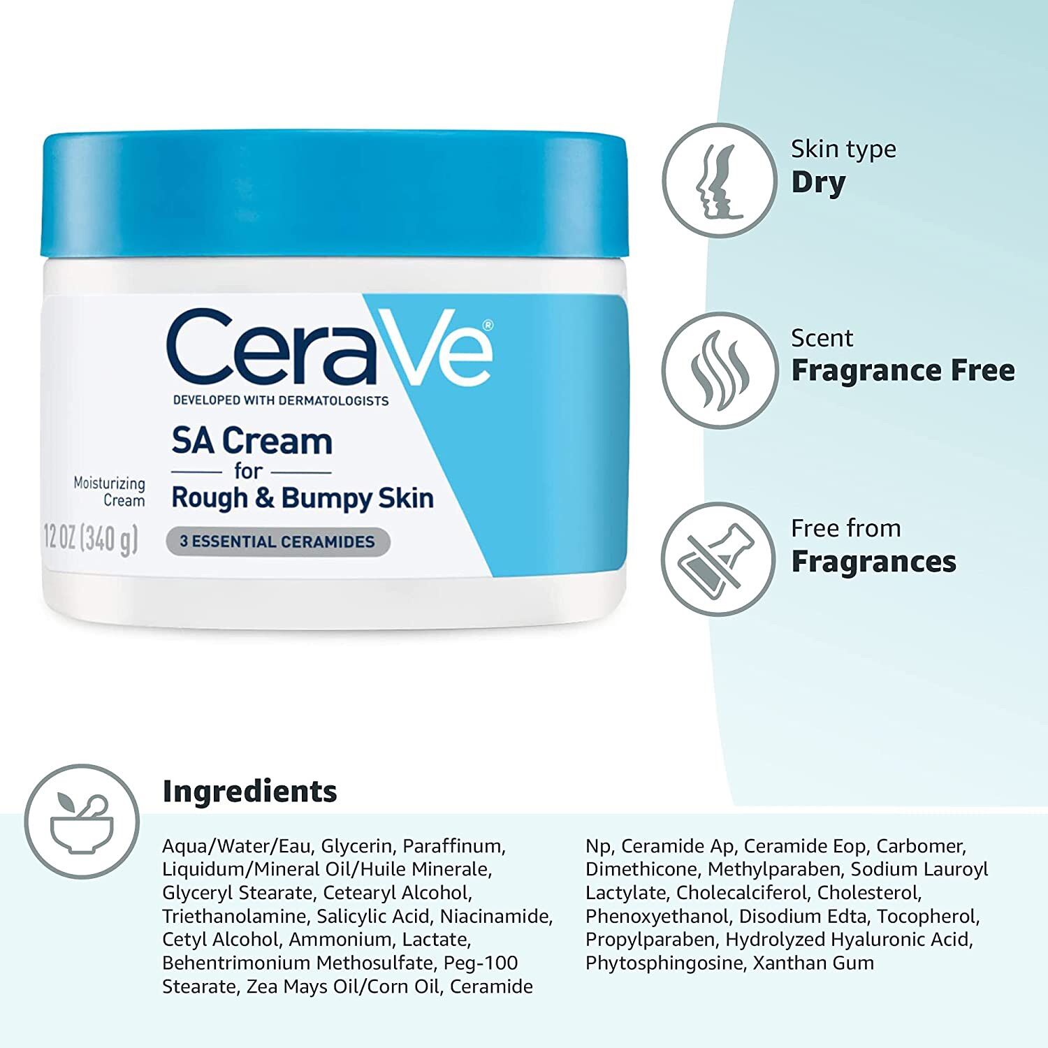 Kem dưỡng ẩm thần tốc cho da khô,nứt nẻ Cerave SA Cream