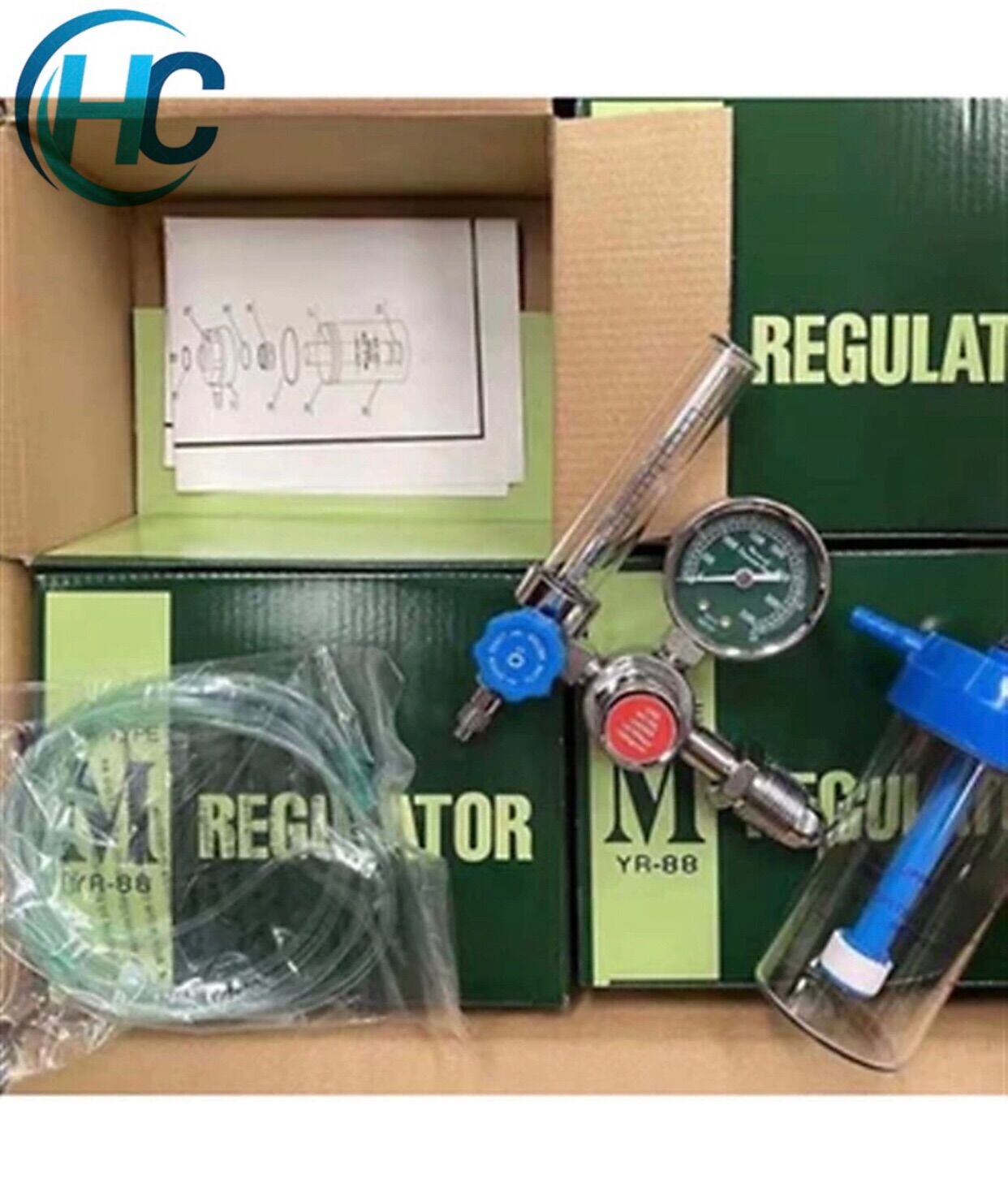 [CHÍNH HÃNG] Đồng Hồ Oxy Y Tế- Regulator YR-88 (Có Bình Tạo Ẩm)