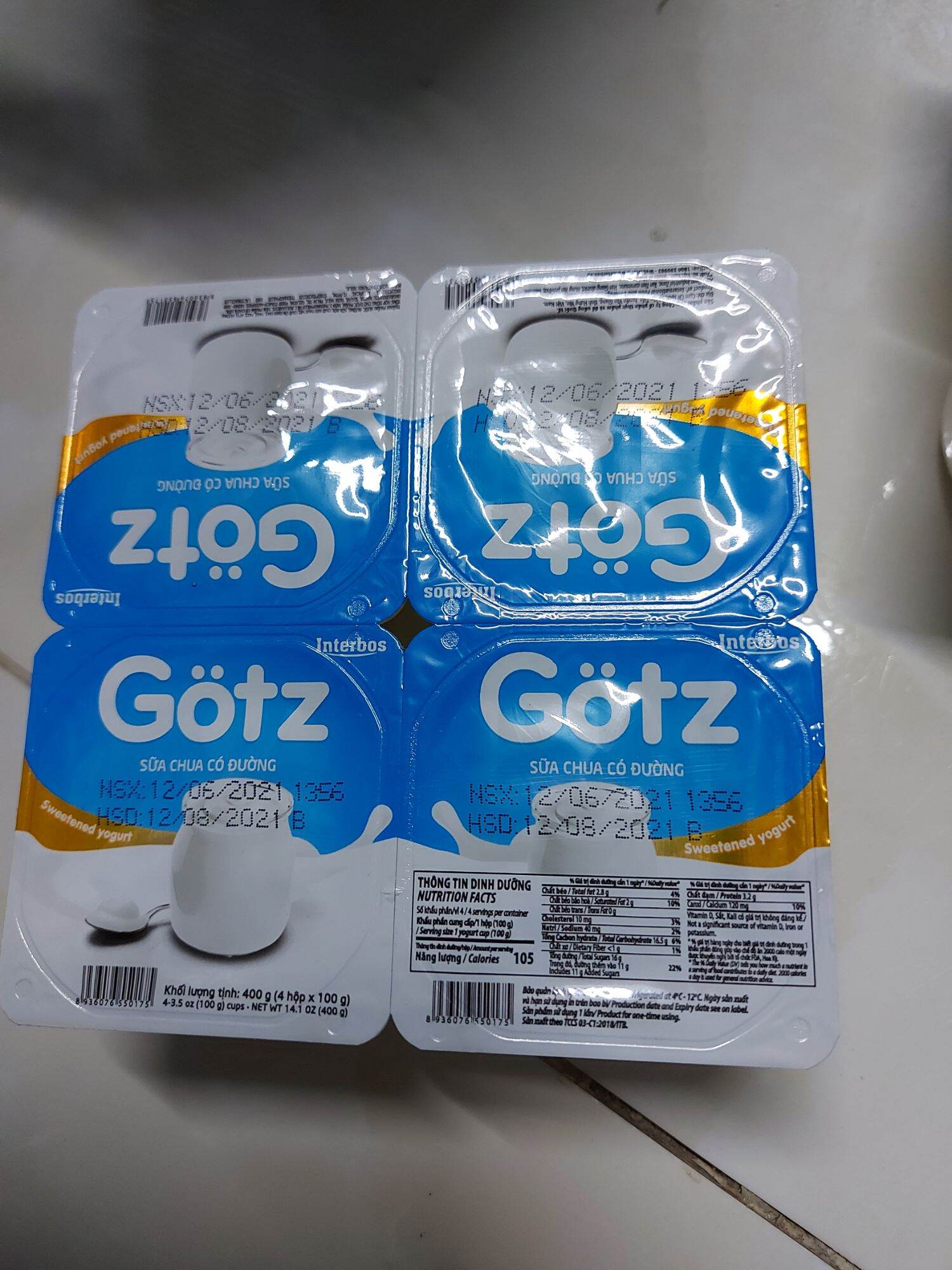 12 hộp sữa chua trắng gozt, date mới
