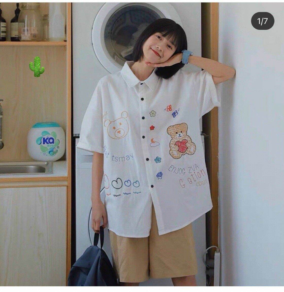 ÁO SƠ MI KIỂU HÌNH GẤU