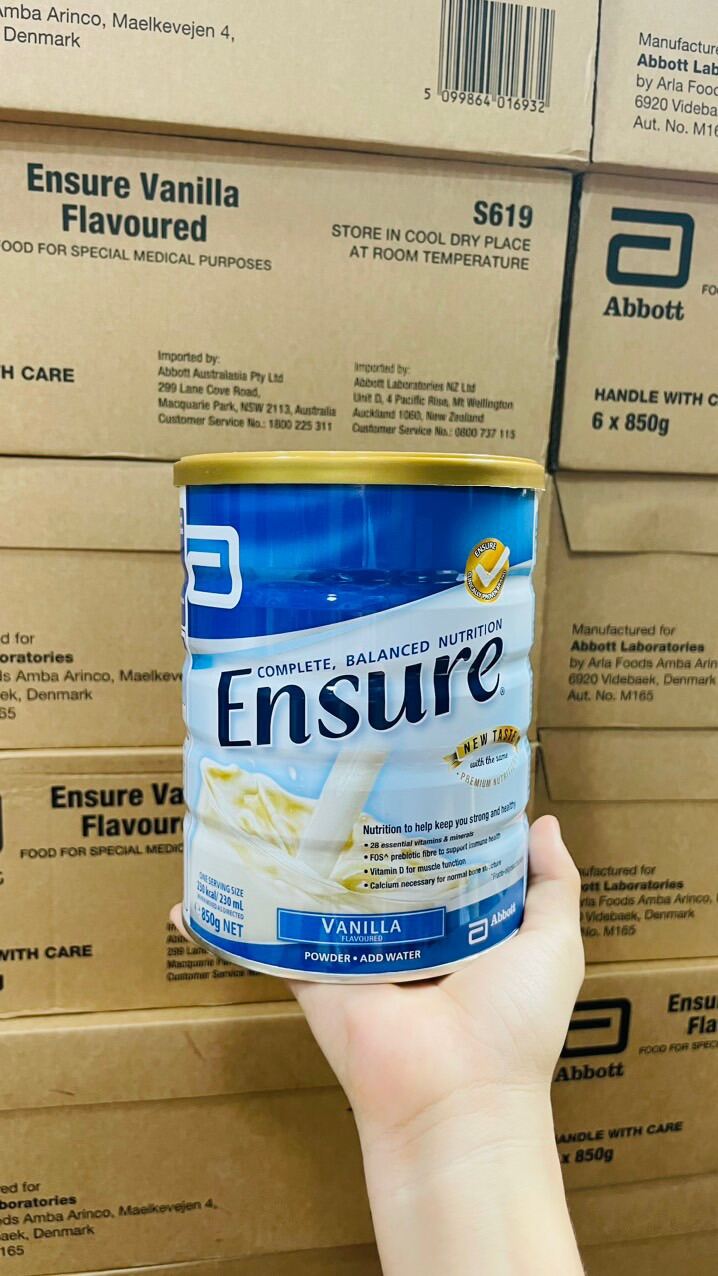 Sữa ensure Úc bột  hương Vani Ensure Vanilla Powder 850g của Úc date 2025