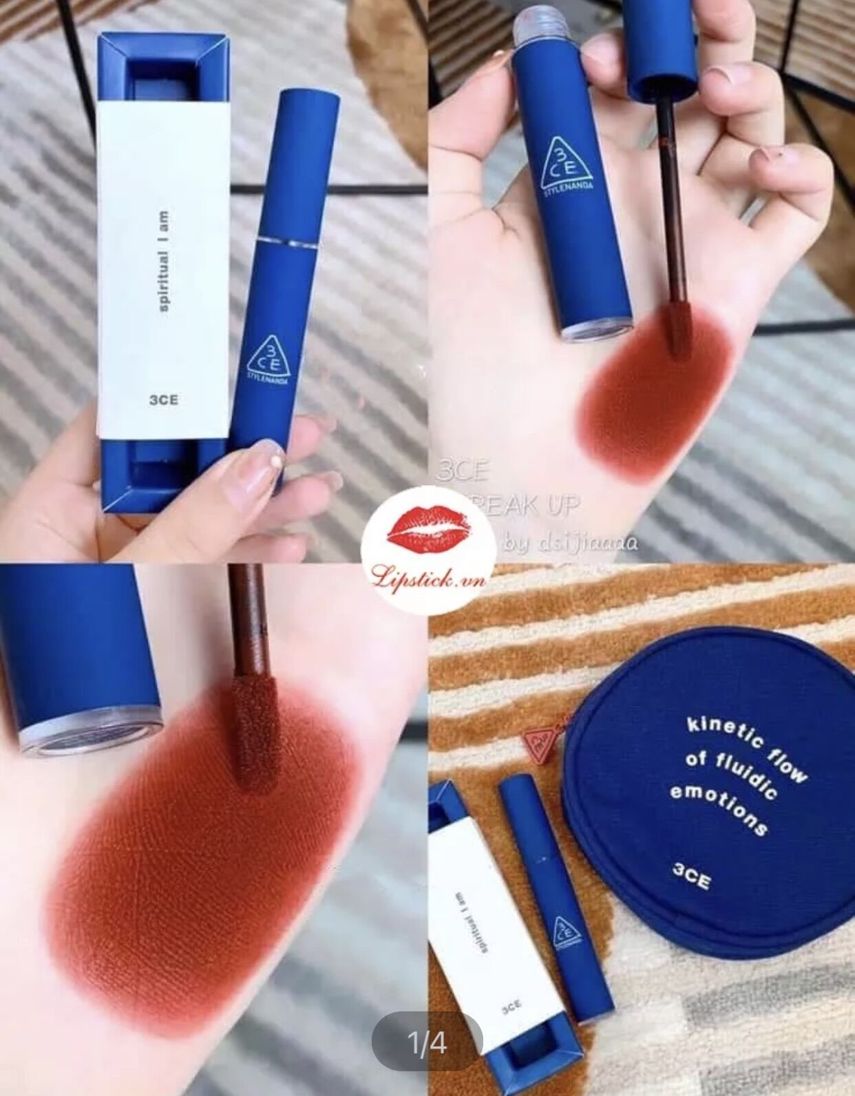 [MàuNgẫuNhiên]Son 3CE Xanh Siêu Lì Mềm Môi