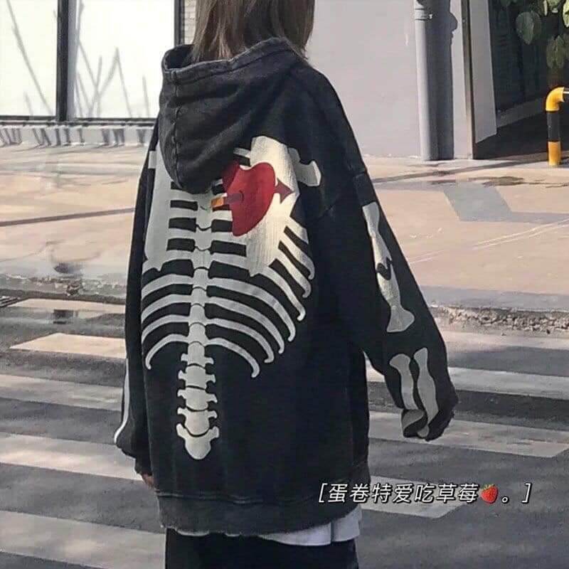 Áo hoodie bộ xương