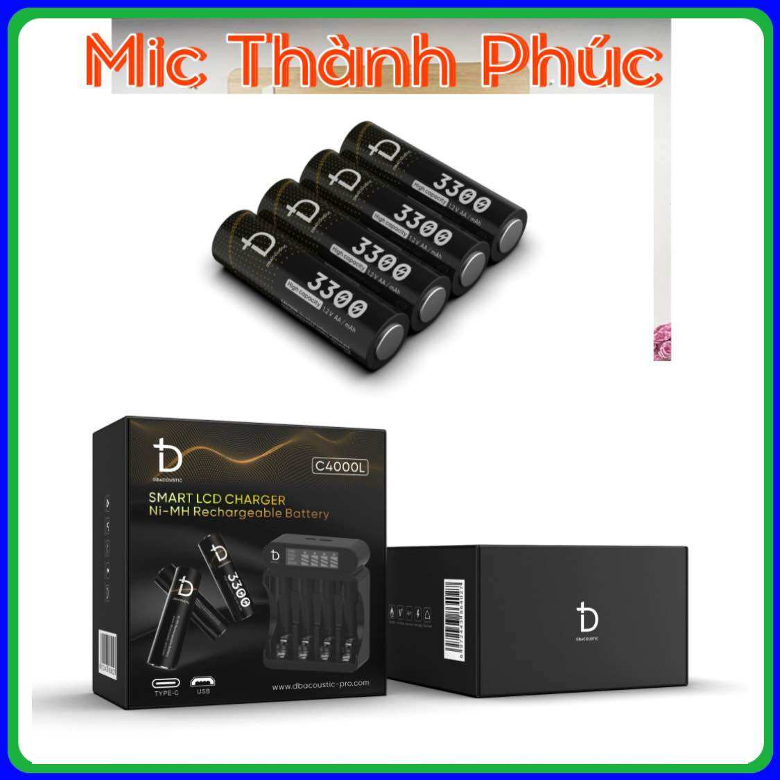 Pin sạc AA Dbacoustic 3300, pin super ben 3200