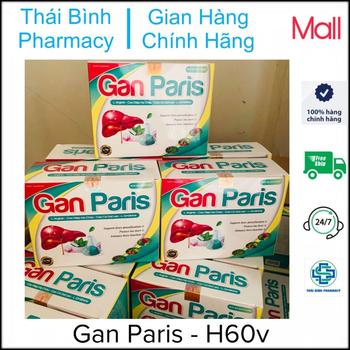 Gan Paris - Giải Độc Gan, Tăng Cường Chức Năng Gan Hộp 60viên