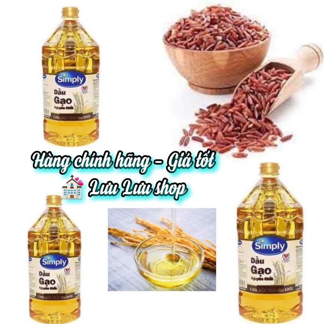 Dầu Simply gạo lứt nguyên chất chai 2 lít