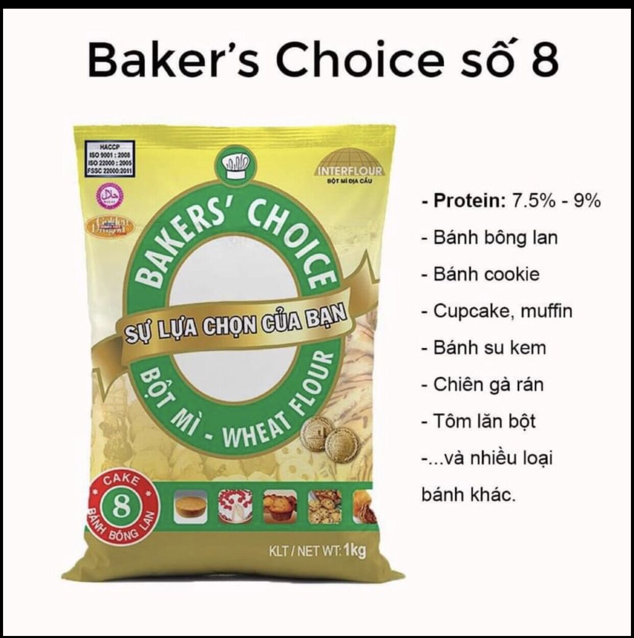 Bột mỳ baker's choice số 8