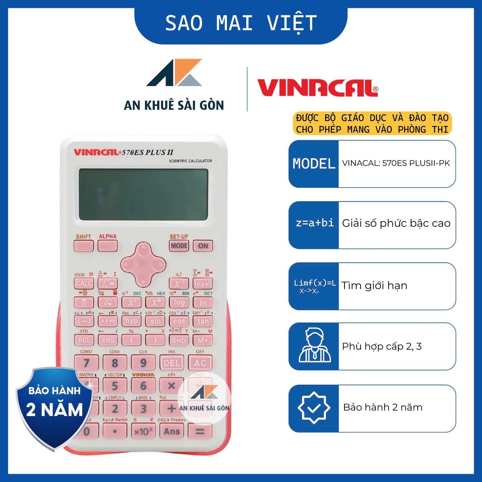 Máy tính VINACAL570ES Plus II CHÍNH HÃNG