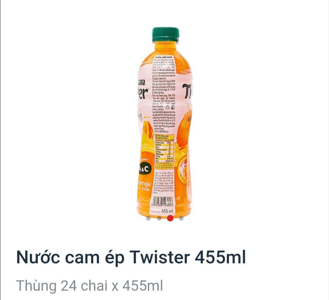 Nước Cam Twister 455ml Tropicana