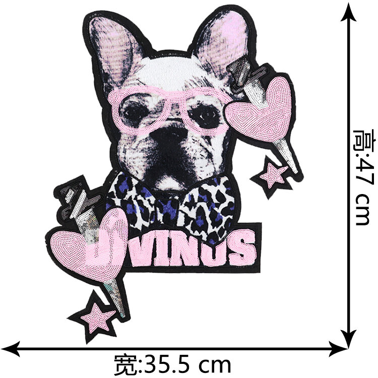 Hot Selling Oversized Cat Tiger Sequin Cloth Sticker Clothes Coat down Jacket with Holes Patch Clothing Decorative Sticker