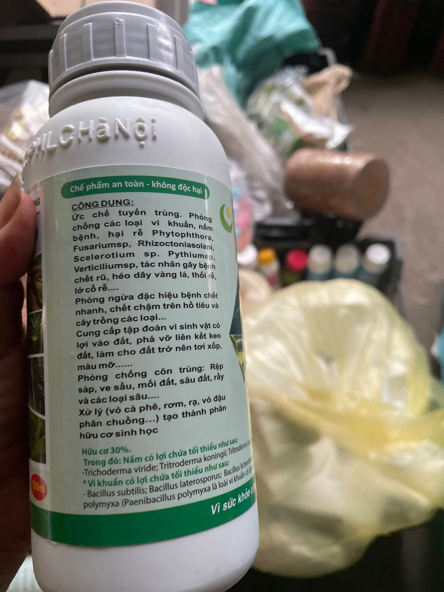 Nấm đối kháng Trichoderma Bacillus (dạng nước) chai 500ml