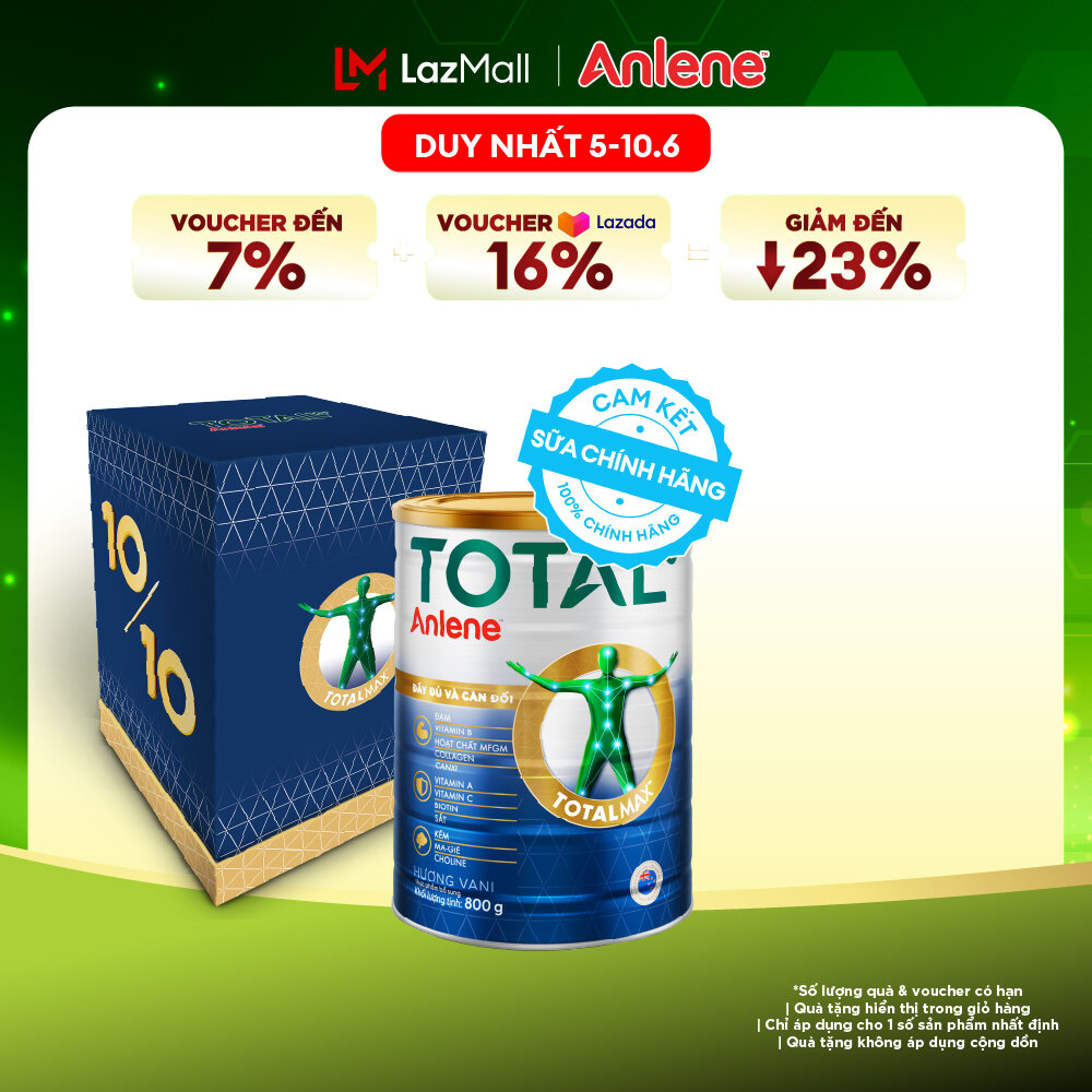 [Voucher giảm đến 26%]Quà Tặng - Sữa Bột Bổ Sung Dinh Dưỡng Anlene Total 10 Lon 800G