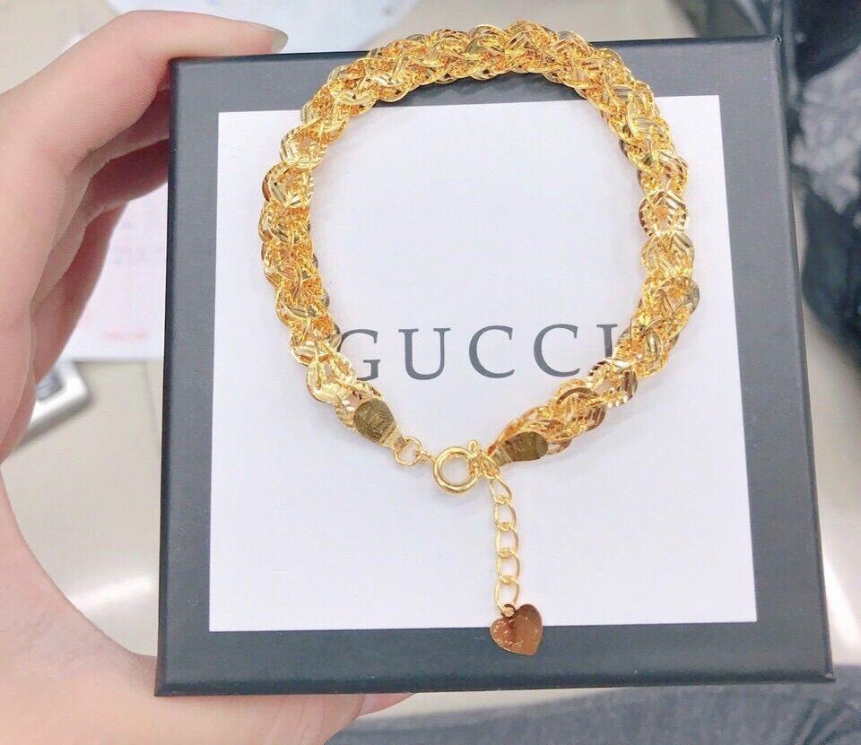 Lắc tay nữ kiểu đuôi phụng mạ vàng 18k
