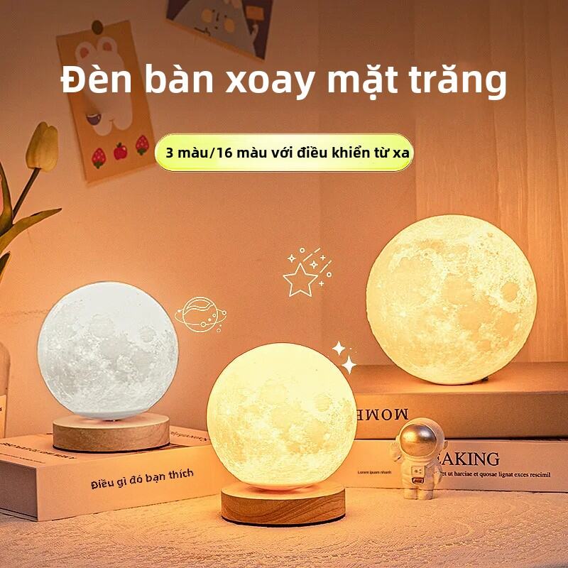Đèn Ngủ Trăng 3D LED 360 °   Xoay Điều Khiển Cảm Ứng Ánh Sáng Mặt Trăng Với 3 Hoặc 16 Màu Cho Phòng Văn Phòng Nhà Đèn Trang Trí Để Bàn