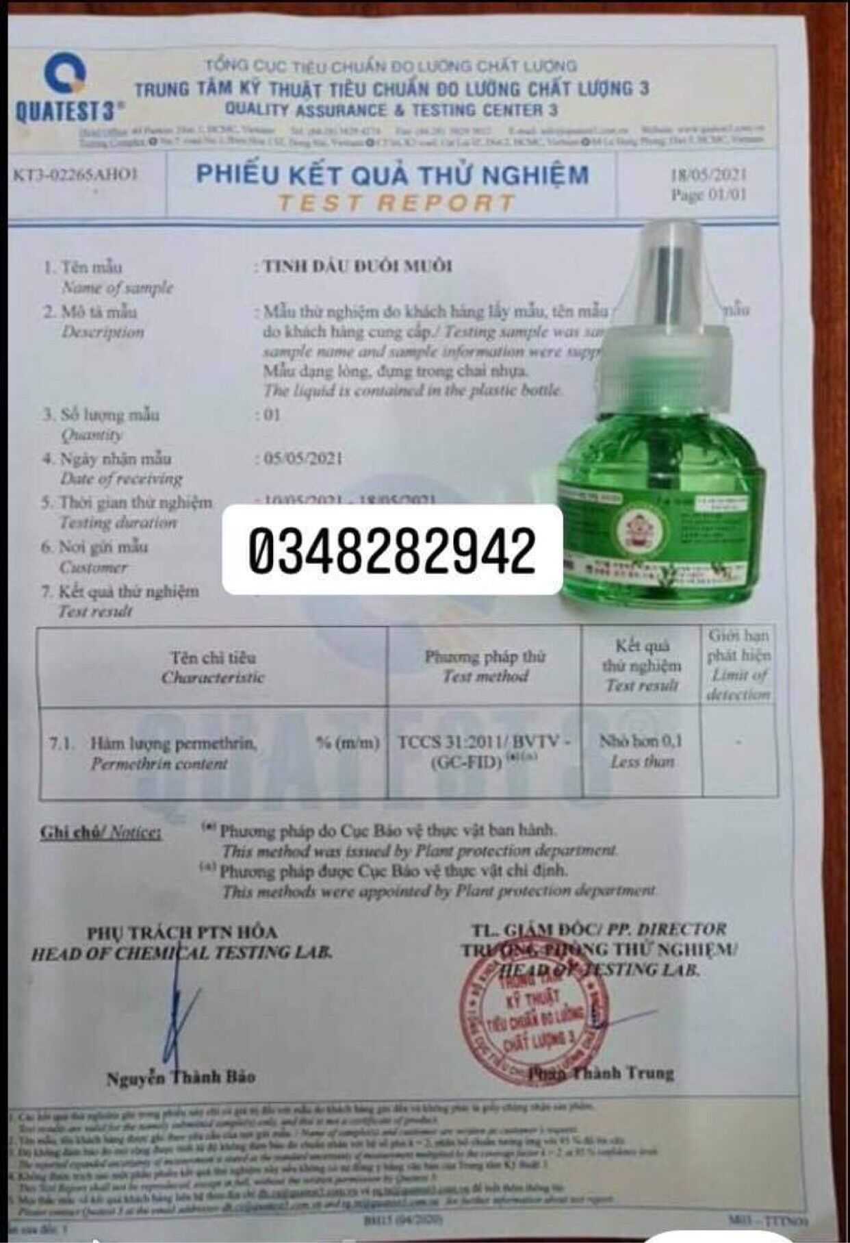 Combo 5 lọ tinh dầu đuổi muỗi