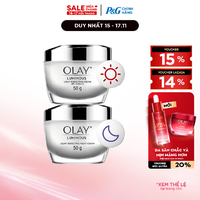 Combo Kem Dưỡng Ngày & Đêm OLAY LUMINOUS Dưỡng Sáng Da Hũ 50G