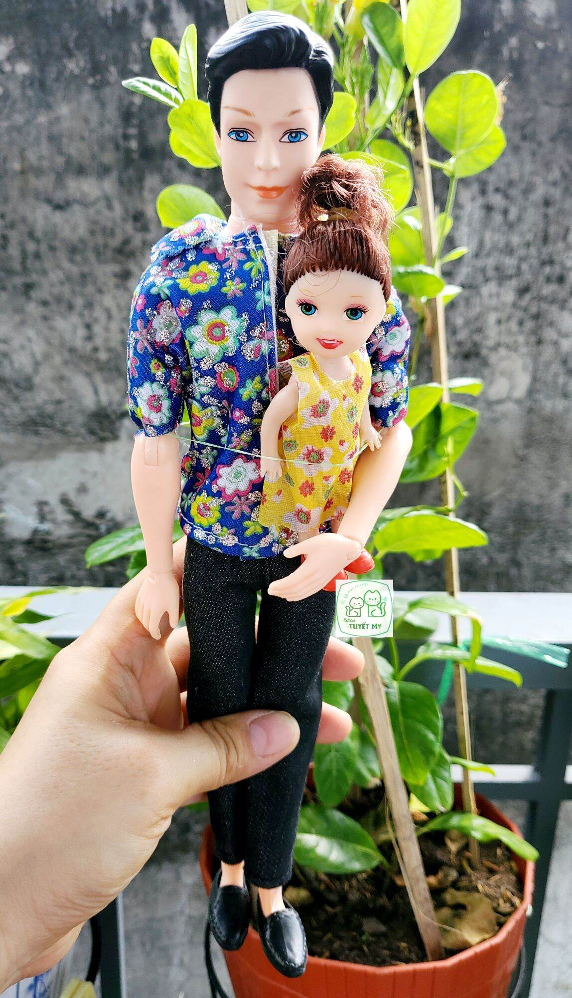 Bộ 2 búp bê bố con gia đình hạnh phúc