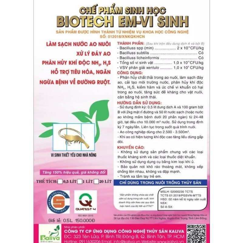 [ Tặng bột ủ men ] BIOTECH E.M Vi Sinh gói 500gr