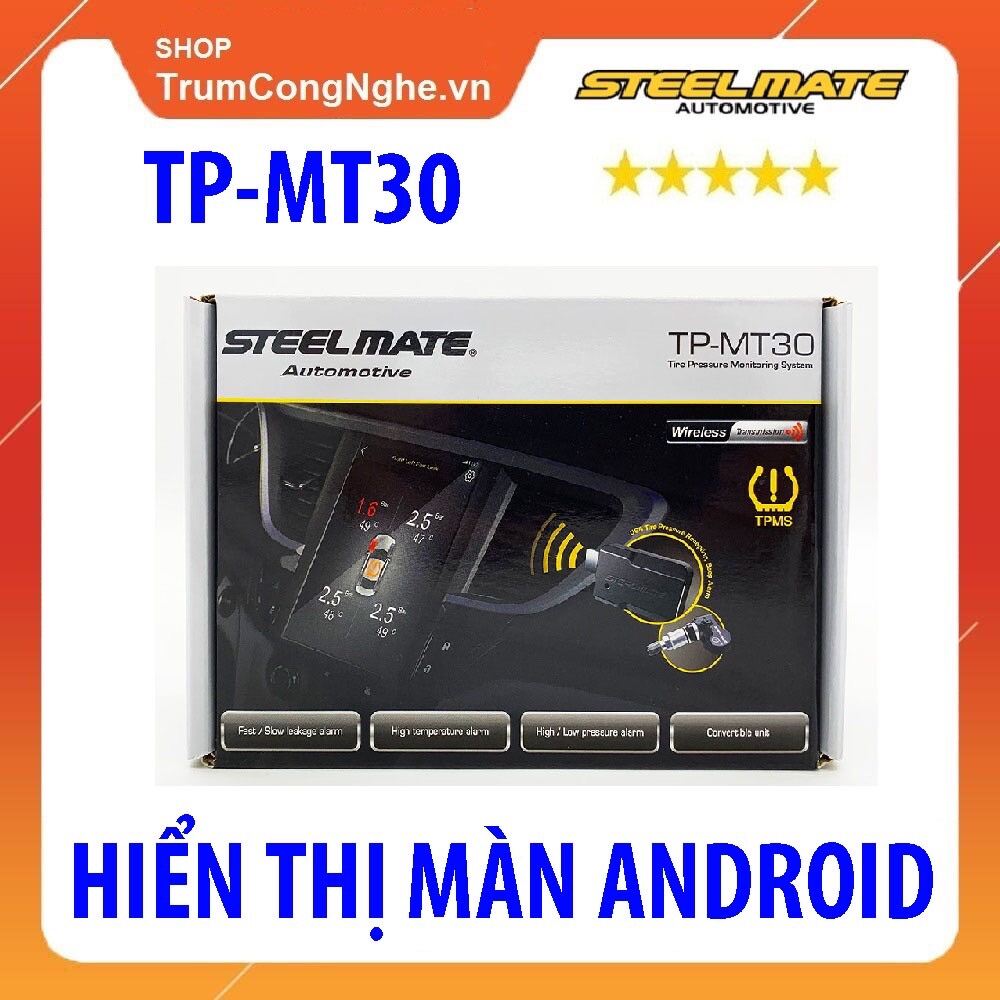 Cảm biến áp suất lốp Steelmate MT30 hiển thị màn Android thumbnail