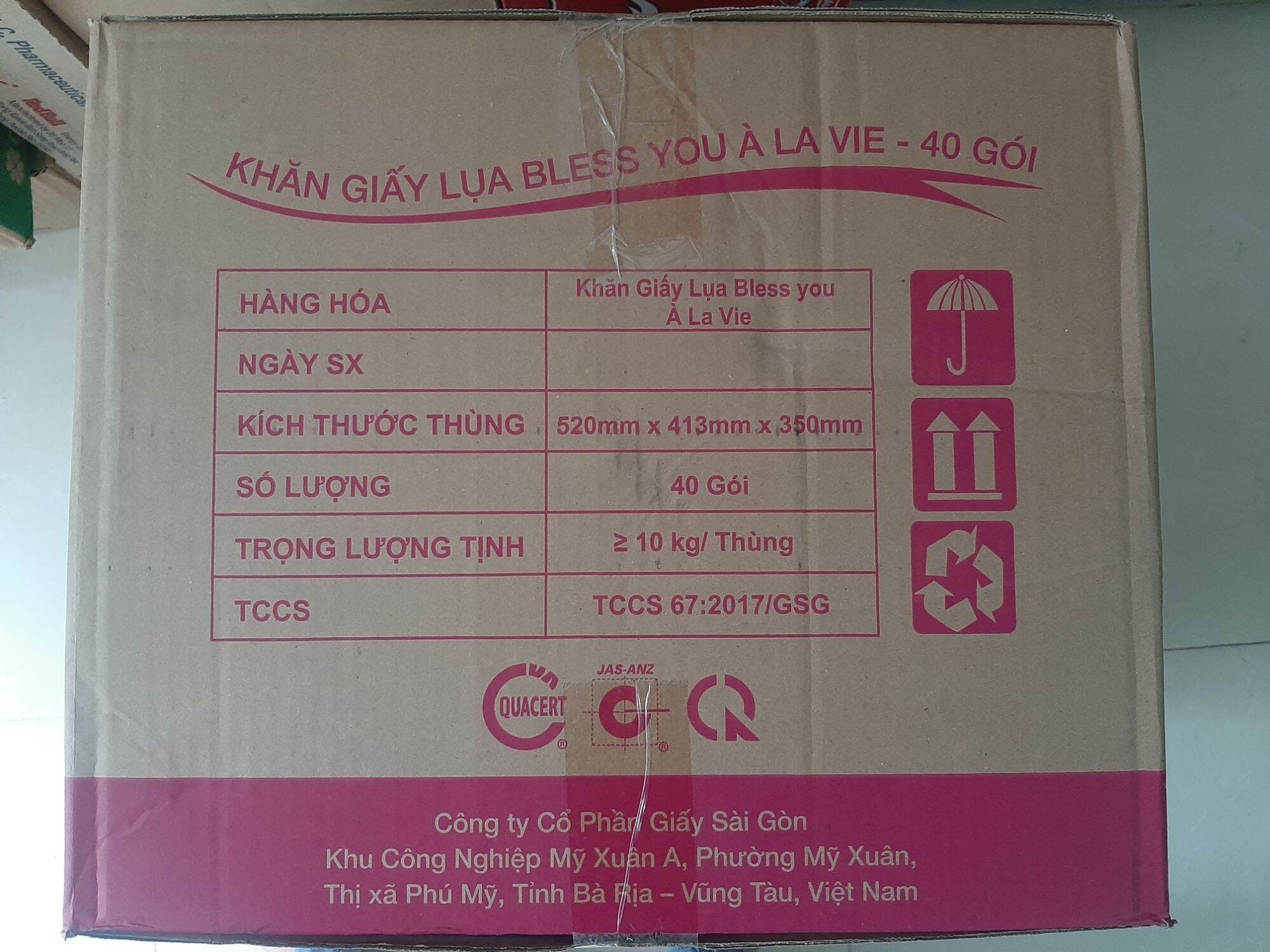 ( HCM ) 1 thùng khăn giấy rút Bless You (  40 gói ). Loại 250 tờ ( 2 lớp).