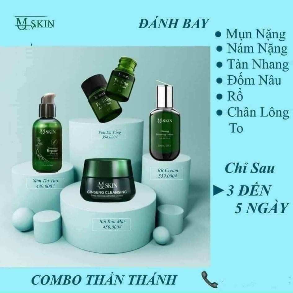 Liệu trình Feel da MQskin đa tầng 4 món đánh bay mụn,nám, tàn nhang chỉ sau 5 ngày Mua 1 tặng 1