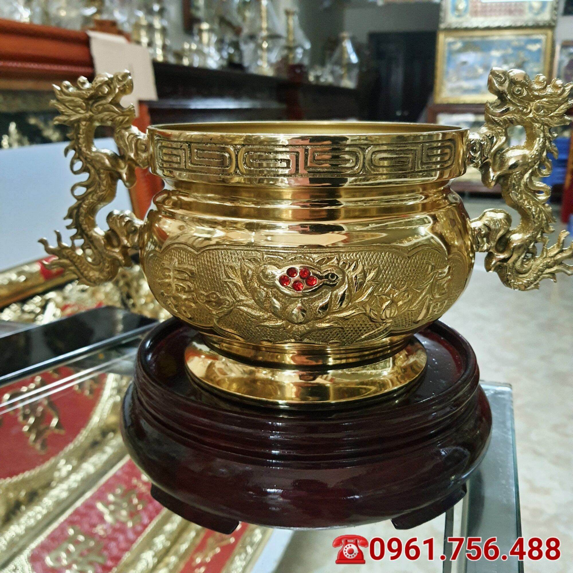 Lư hương bát nhang tai rồng 16,5cm