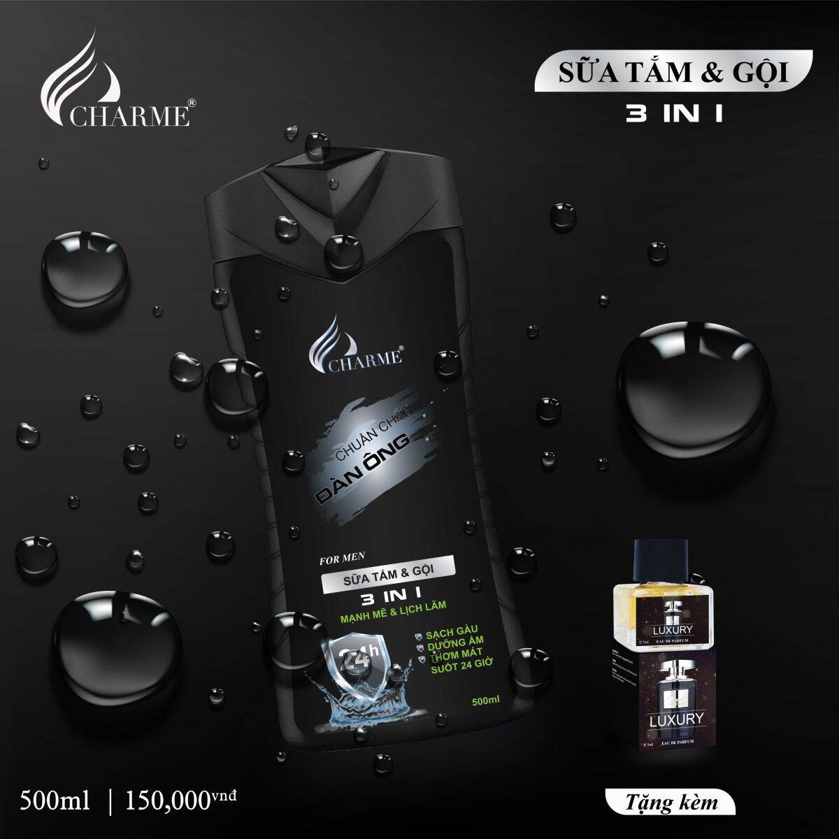 Dầu goi sua tăm luxury mùi hương nam tính, lịch lãm