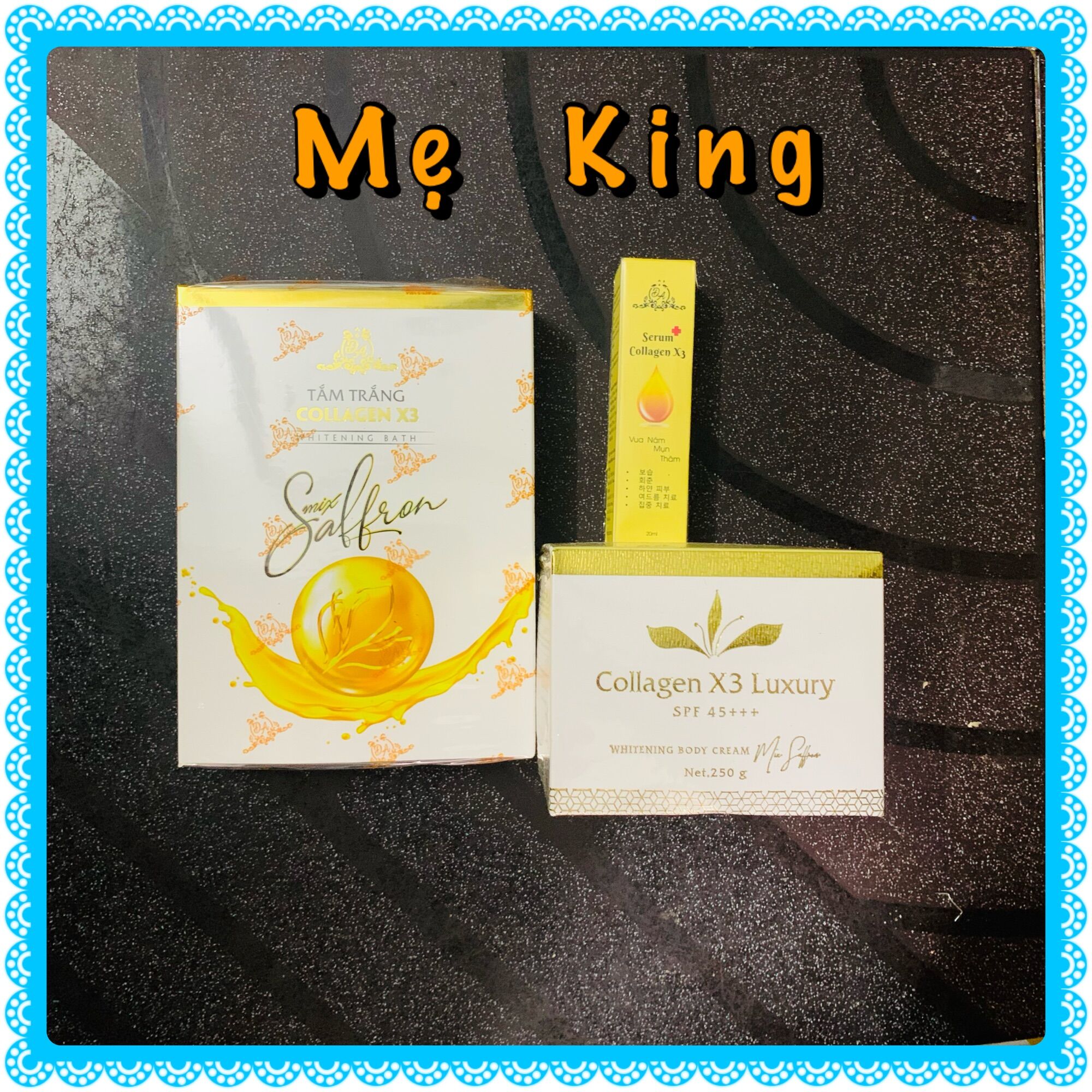 Combo 3sp kem body collagen x3 + tắm trắng x3 + serum nám x3 mỹ phẩm đông anh