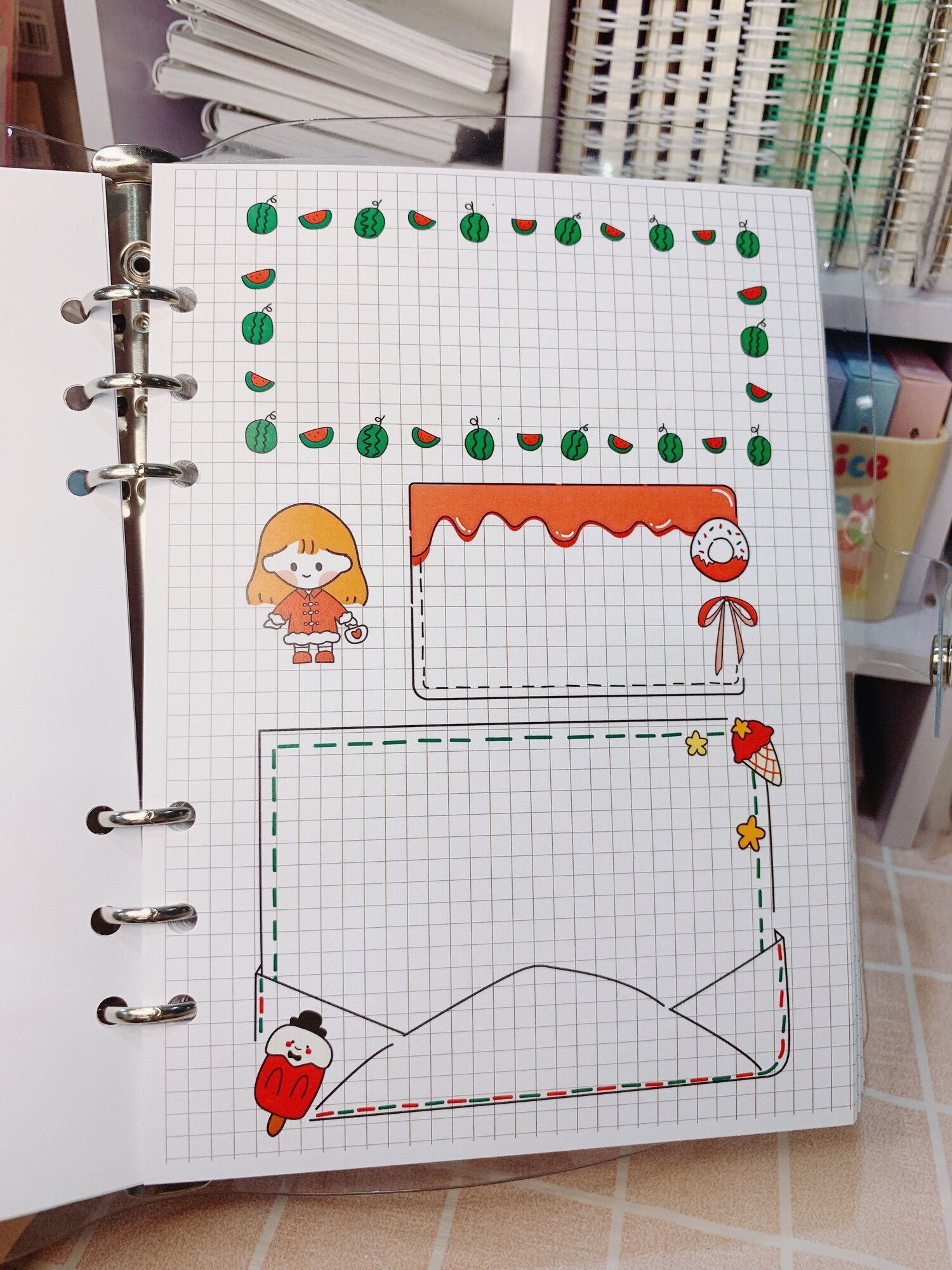 Sổ còng notebook 40 trang trang trí sẵn