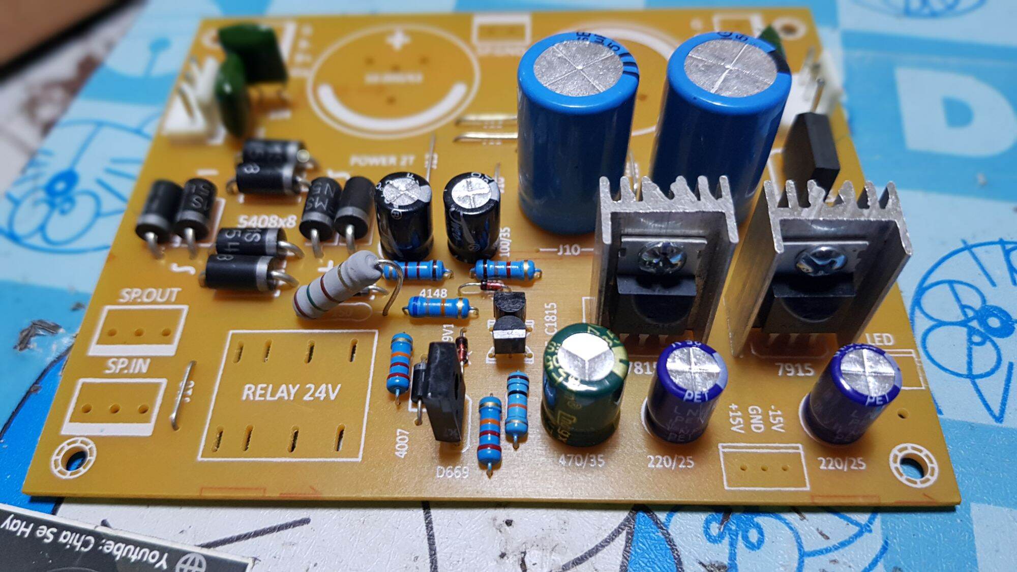 Mạch nguồn amply 2 tụ