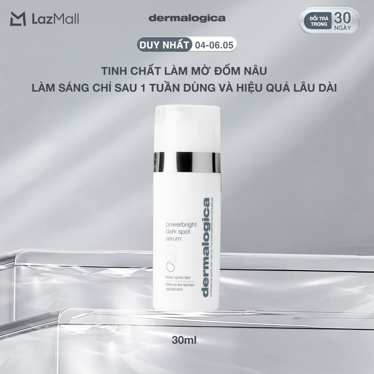 Mới! Tinh chất dermalogica powerbright dark spot serum làm mờ đốm nâu, làm sáng chỉ sau 1 tuần dùng và hiệu quả lâu dài 30ml