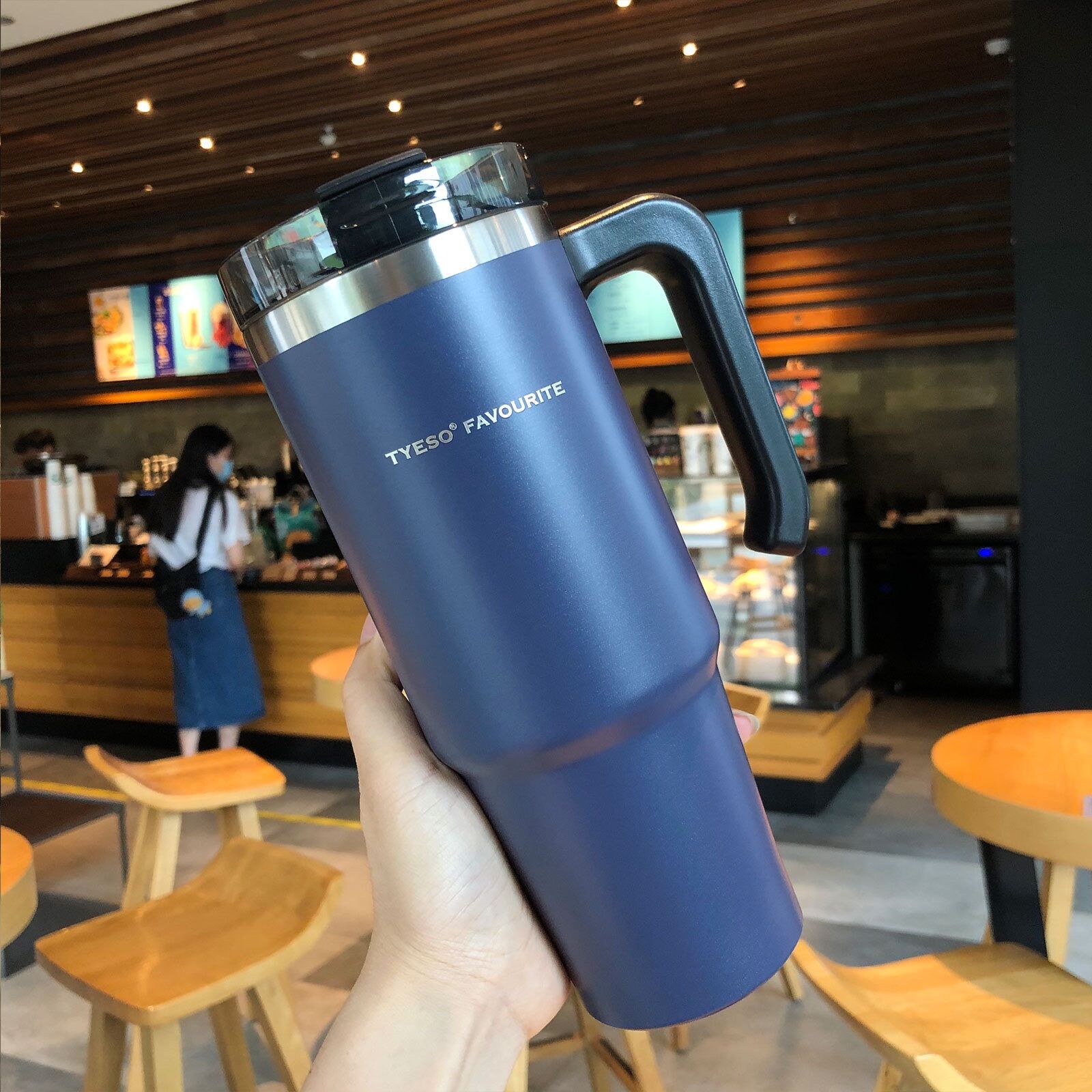 Ly Giữ Nhiệt Tyeso Có Quai cầm + ống hút