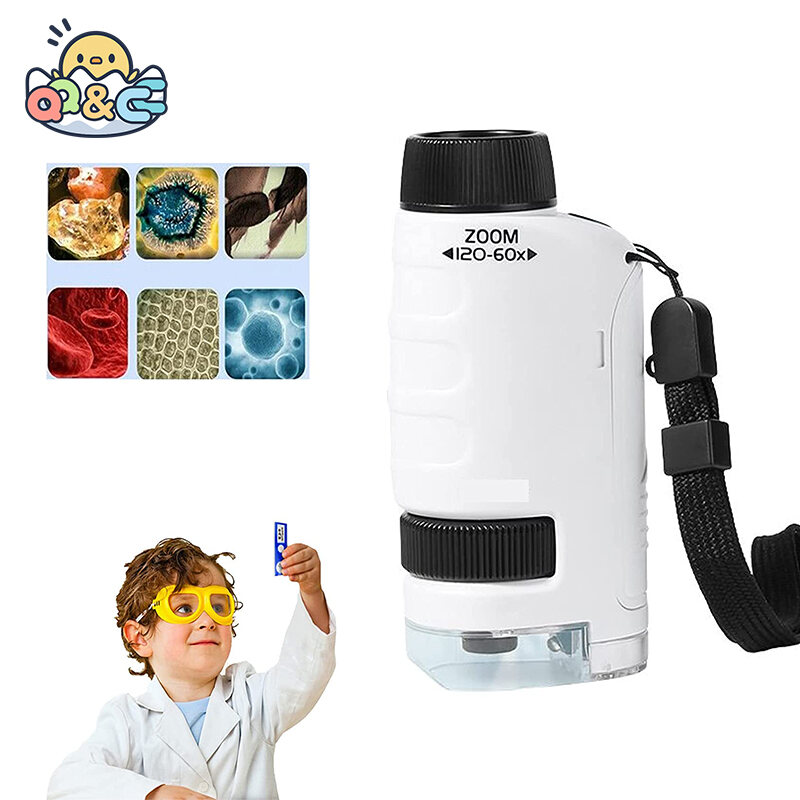 Kid Science Experiment Pocket Microscope Toy Kit 60