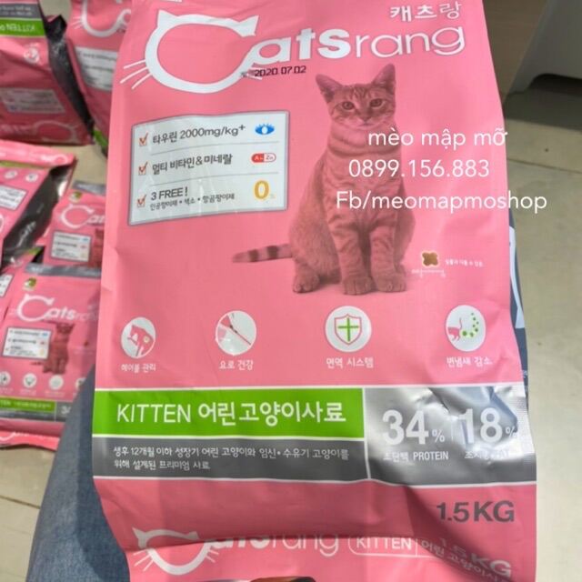 Hạt Catsrang kitten hạt cho mèo con bao 2kg nguyên seal CTY