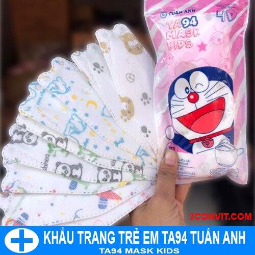 Túi 10 chiếc khẩu trang trẻ em 4D TA94