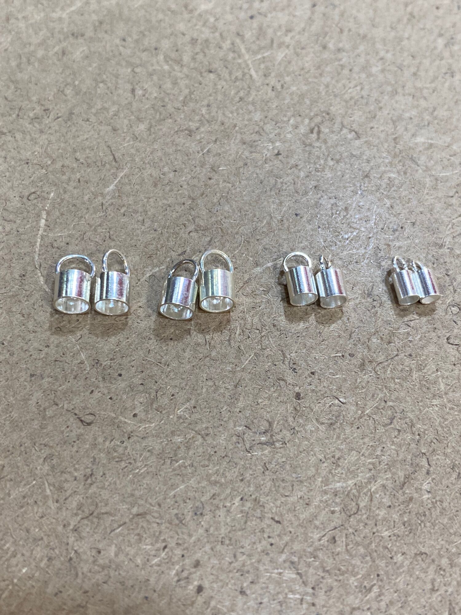 Charm ống bạc bạc s925 bọc dây làm vòng(1 cặp)