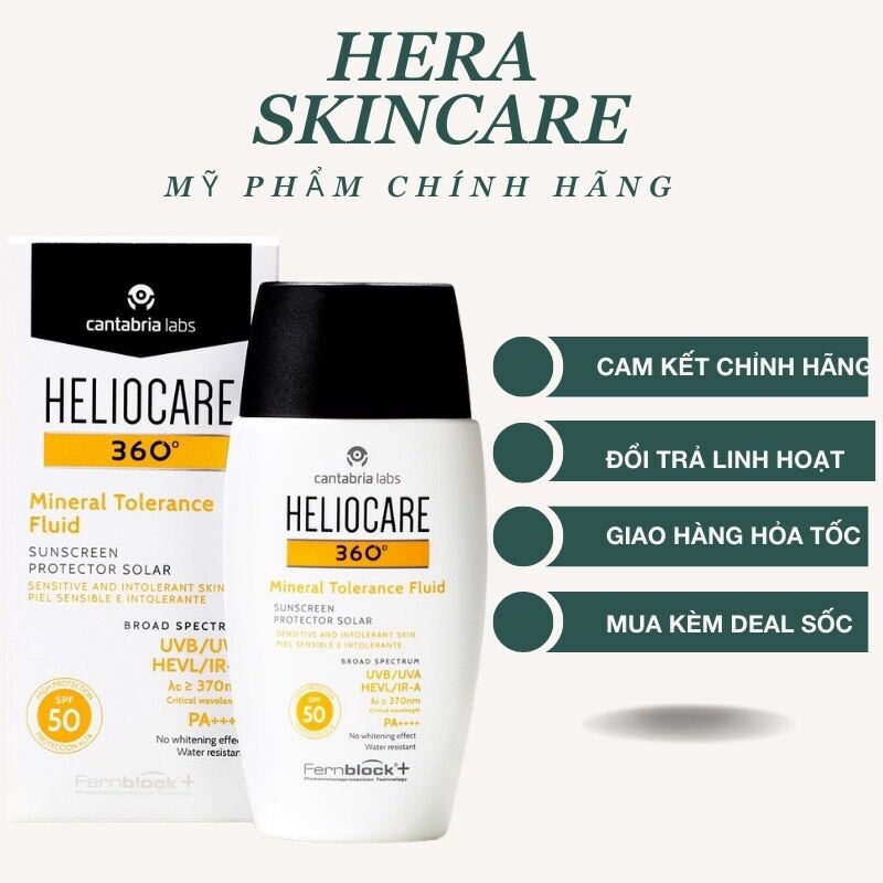 Kem Chống Nắng Heliocare Mineral Tolerence Fluid Dạng Hộp 50ml 50+