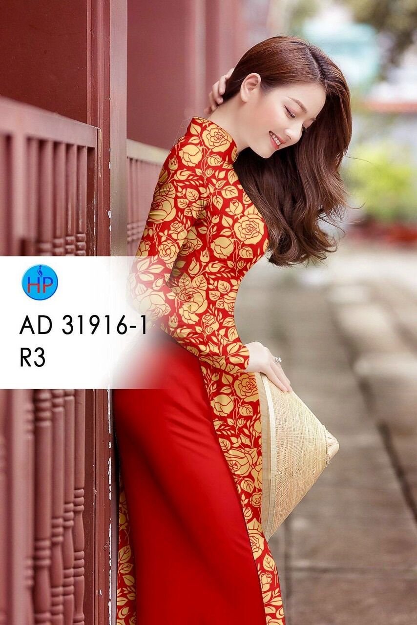 Vải áo dài in hoa Hồng lụa cao cấp