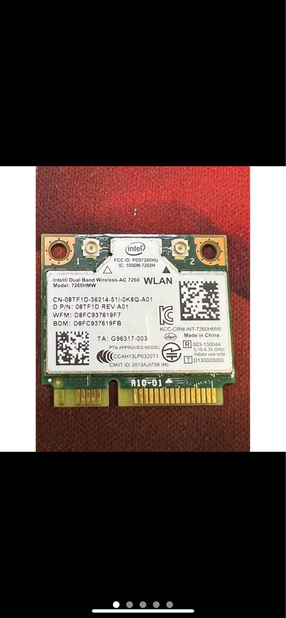 Card wifi lapotp intel dual band intel ac 7260 mini pci 2.4ghz và 5.0ghz và bluetooth 4.0 hàng zin tháo máy đã tes ok
