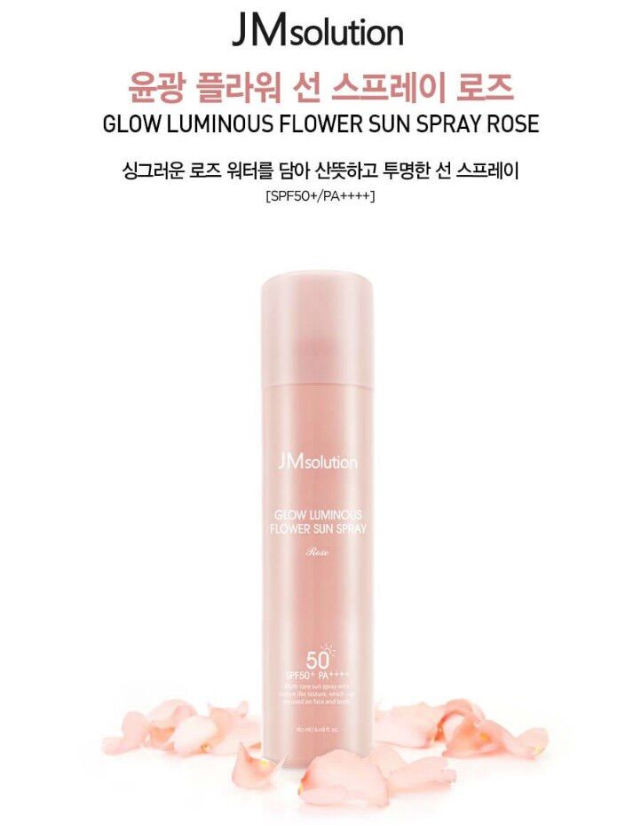 JMSOLUTION Xịt Chống Nắng Hoa Hồng JM Solution Glow Luminous SPF50+PA++180ml
